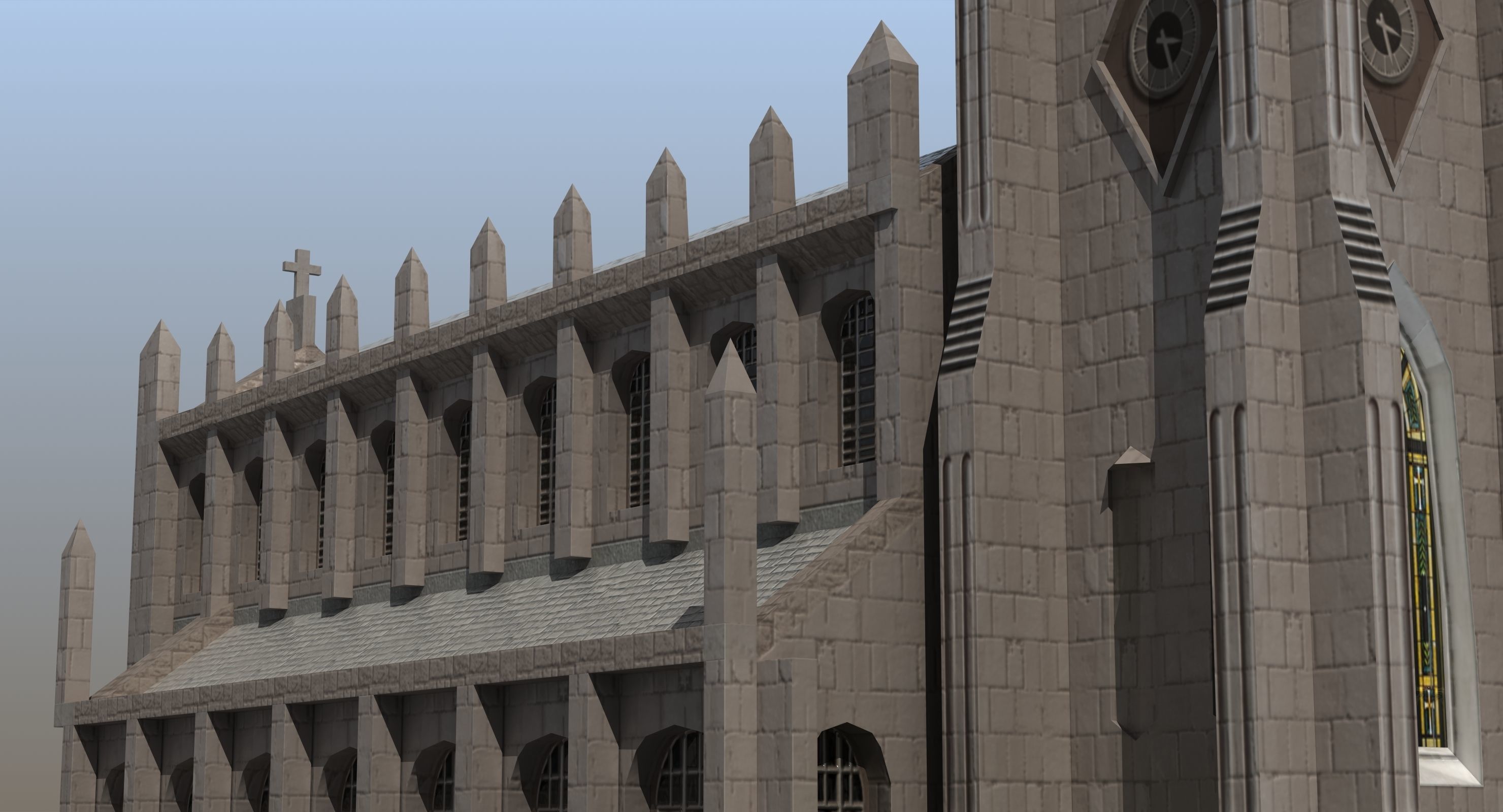Church Low-poly 3D model_7