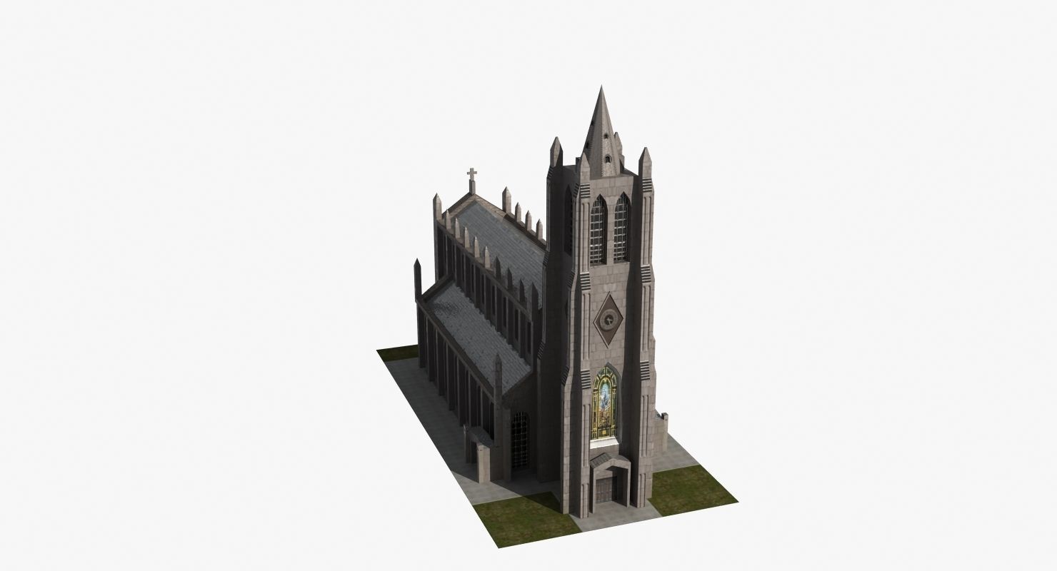 Church Low-poly 3D model_16
