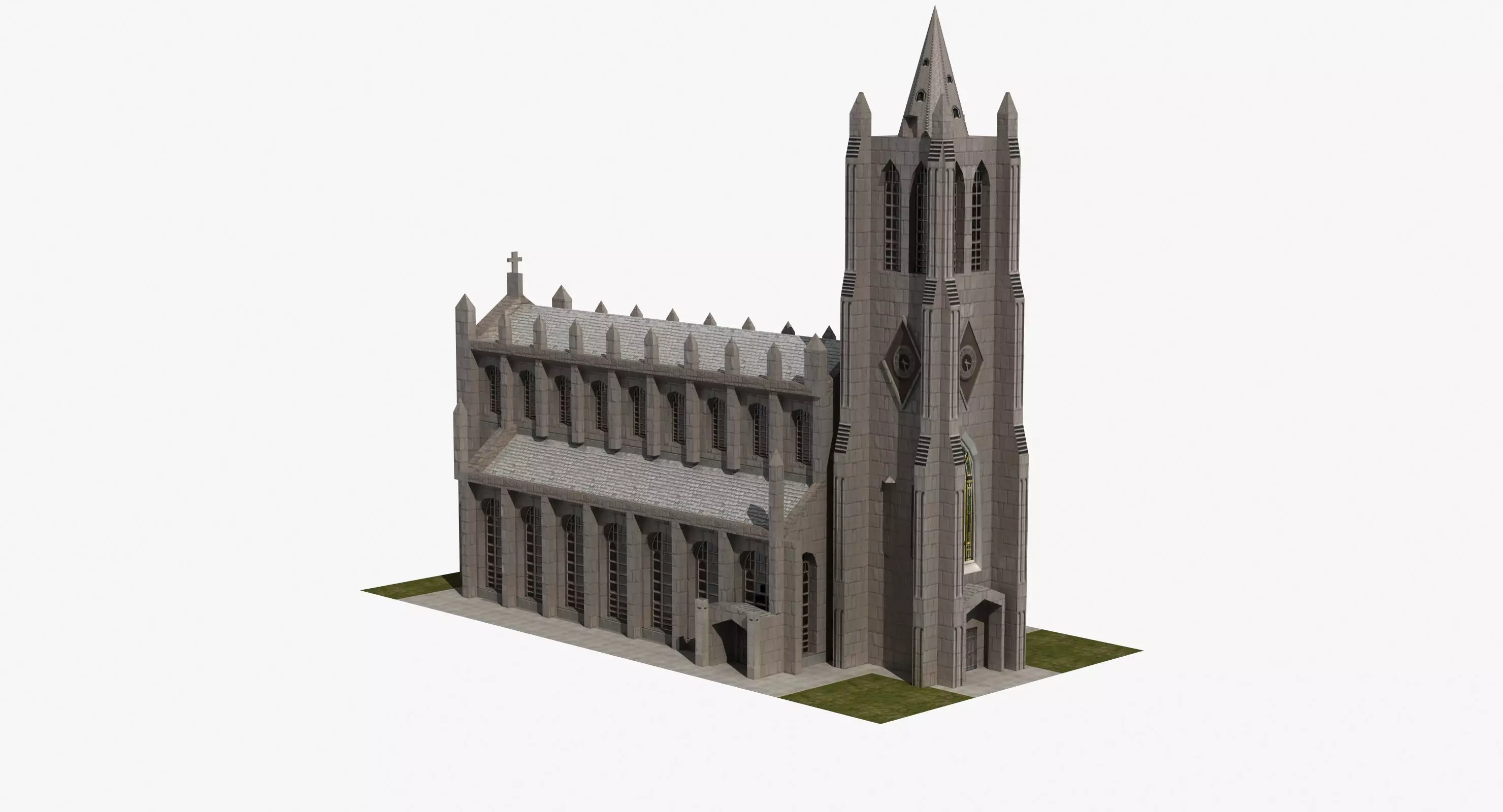 Church Low-poly 3D model_0