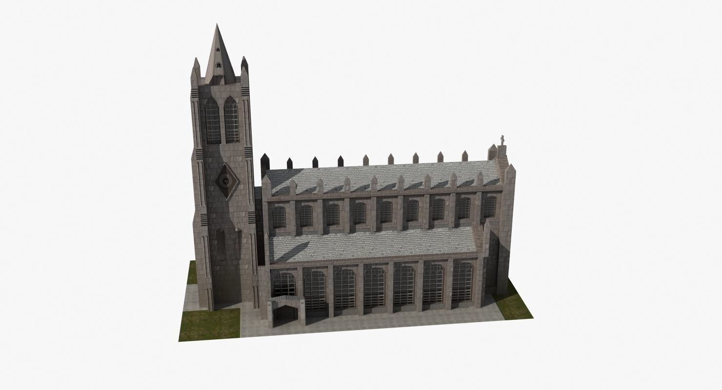 Church Low-poly 3D model_12