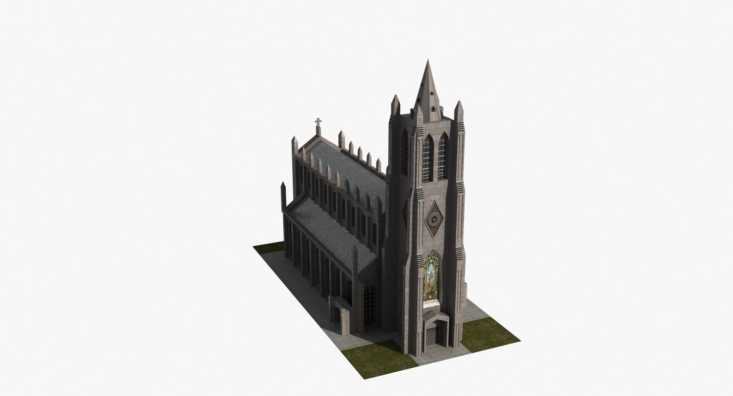 Church Low-poly 3D model_17
