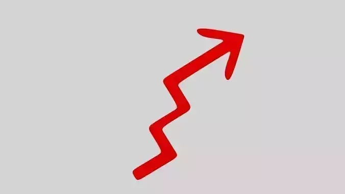 Arrow Graph Low-poly 3D model