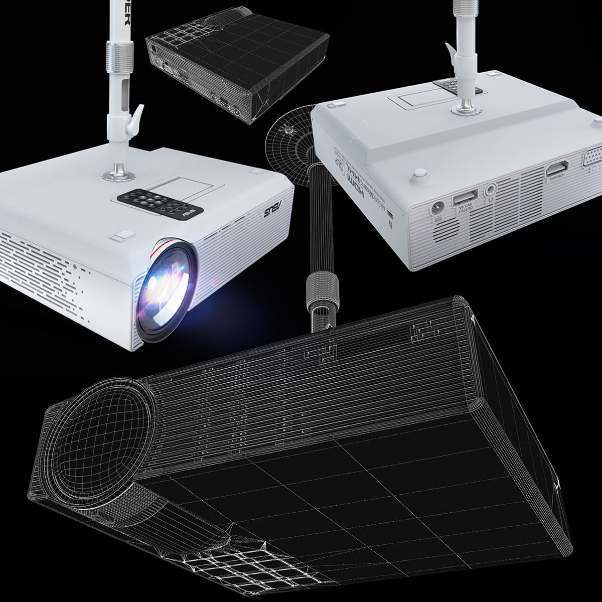 Asus P3E white 3D model_3