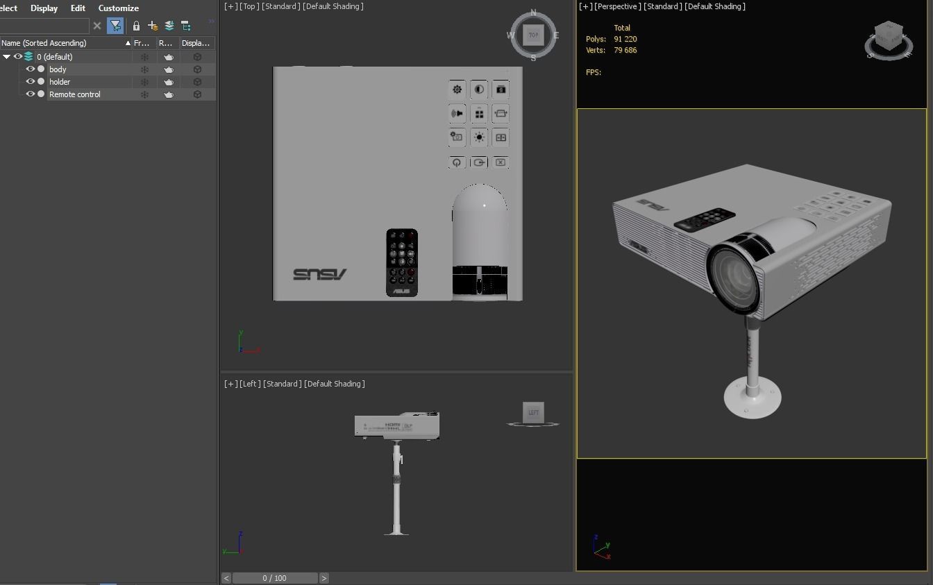 Asus P3E white 3D model_4