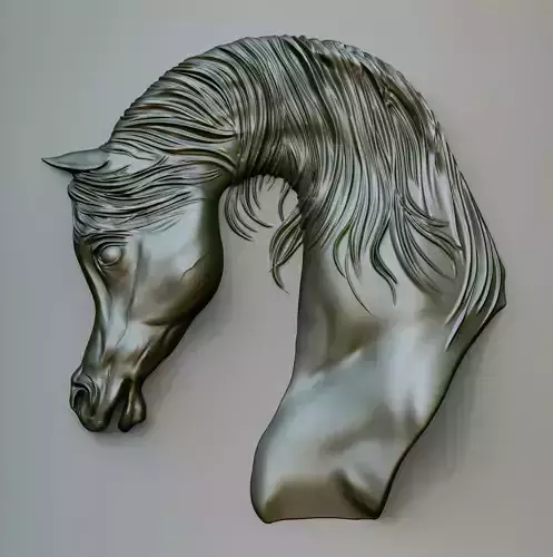 Horse barelief head for print zbrush model