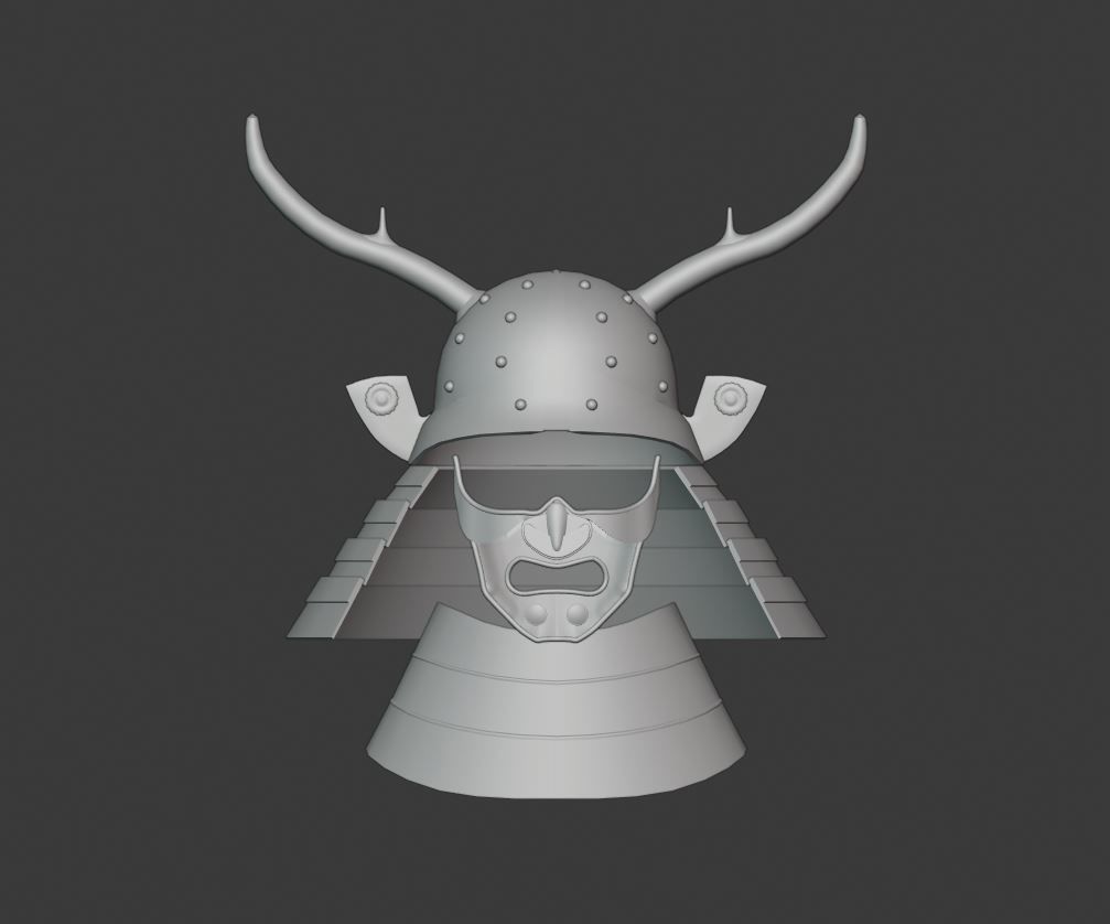 Samurai Helmet 3D model_5