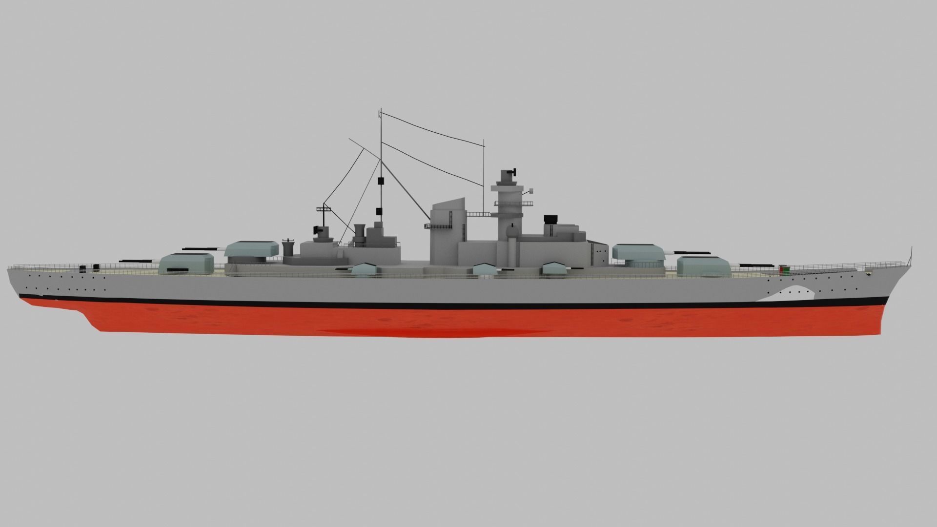 Battleship Bismarck Low-poly 3D model_3