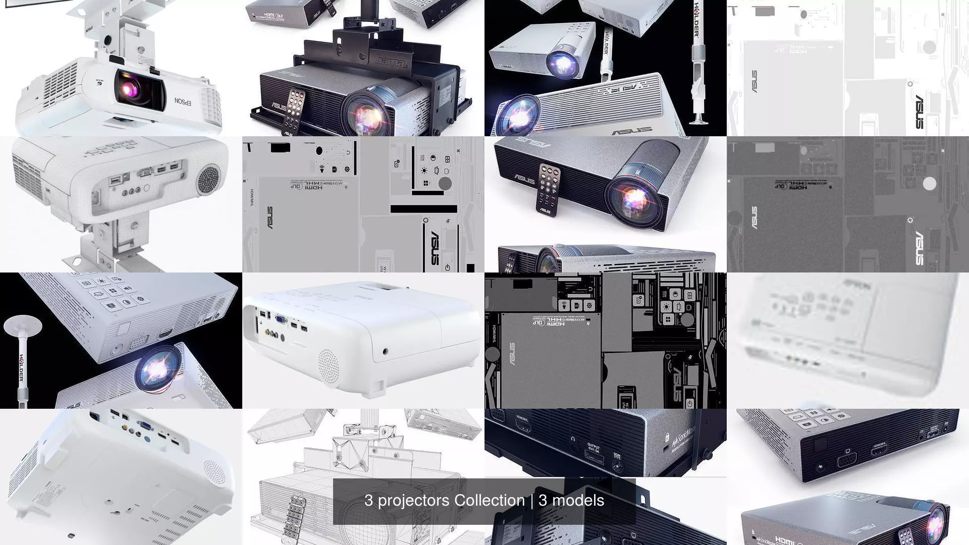 3 projectors Collection projector _1