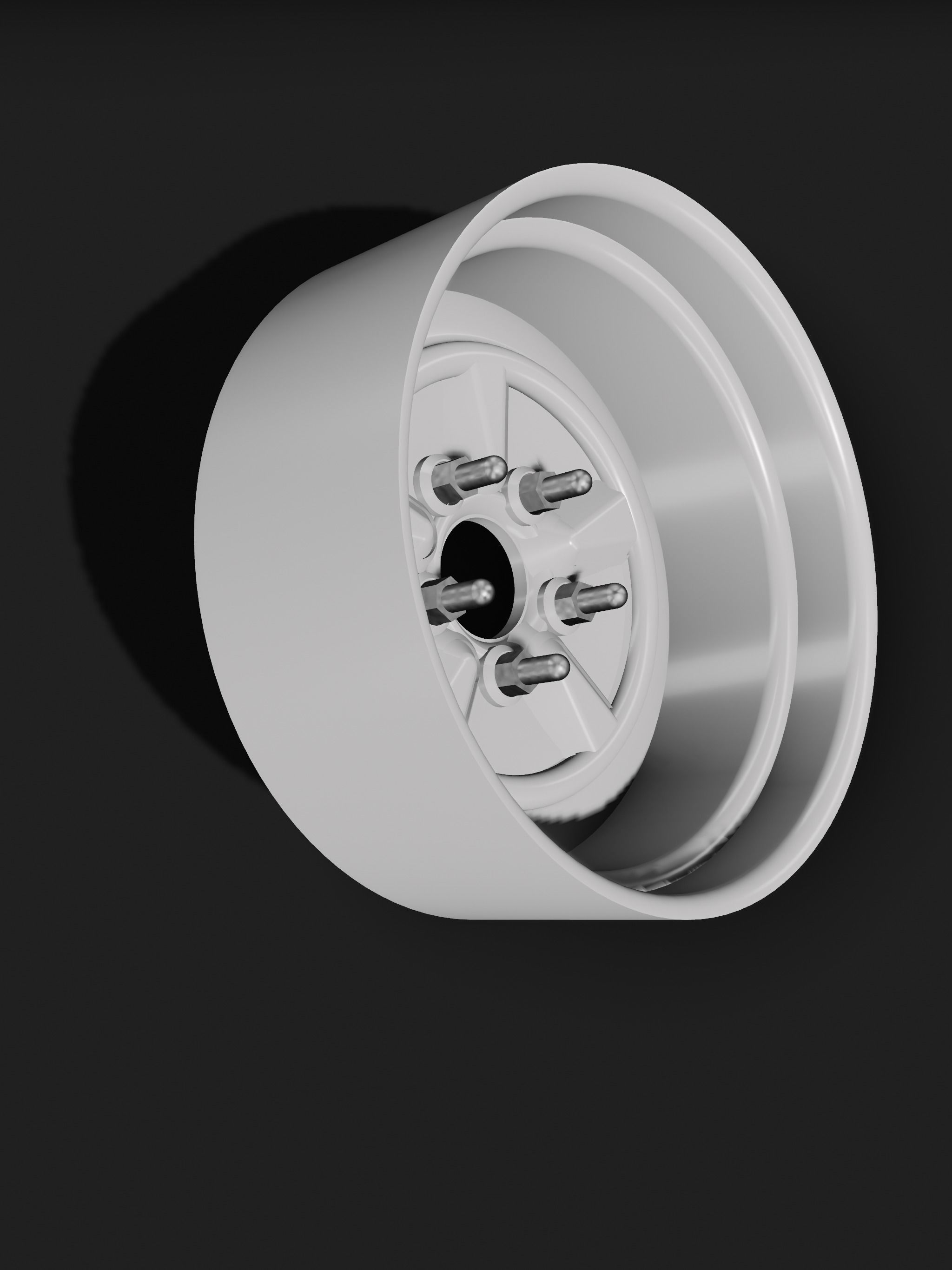 Deep Dish steel wheel and hub assembly drag racing scale models 3D print model_4