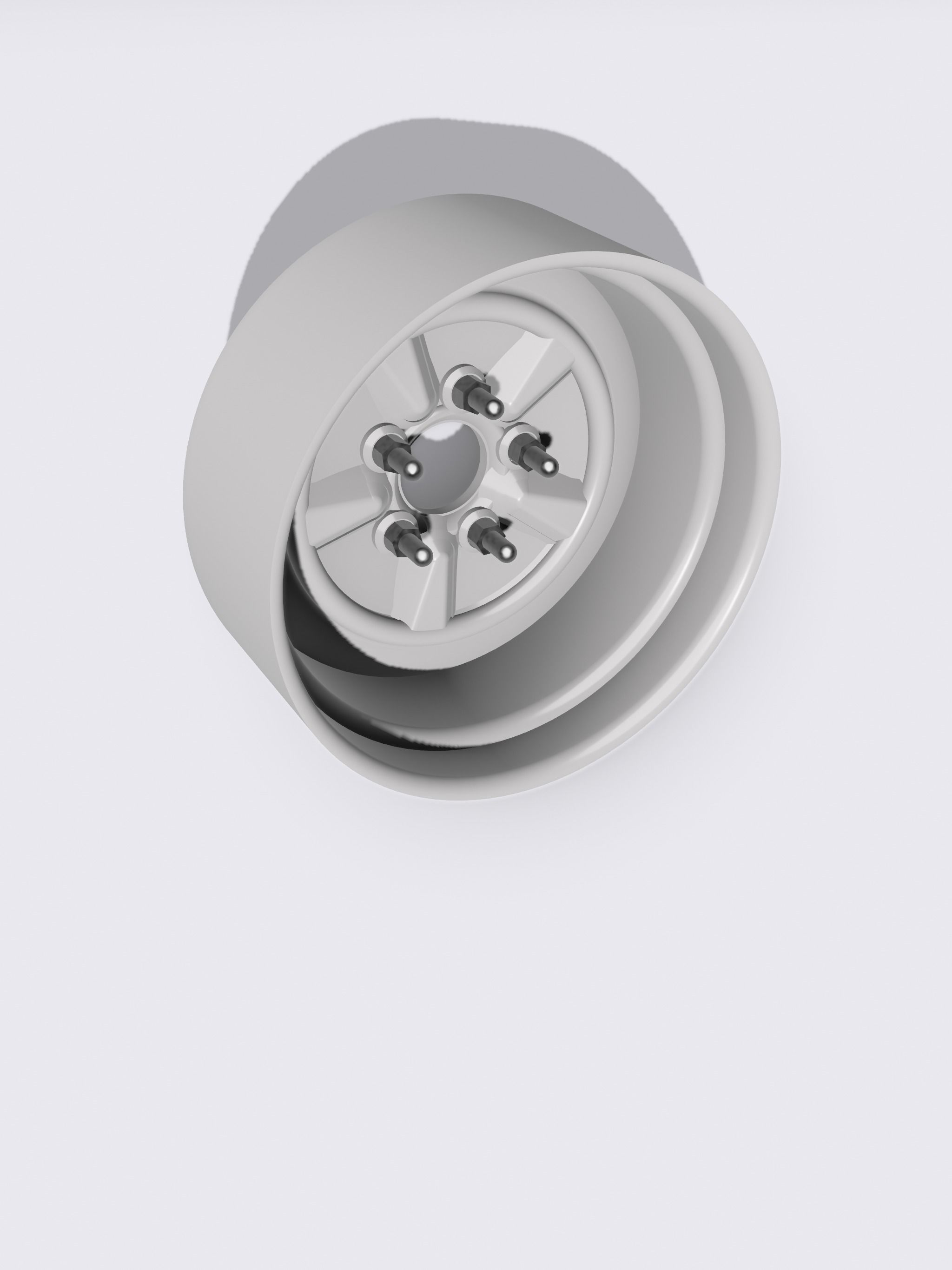 Deep Dish steel wheel and hub assembly drag racing scale models 3D print model_1