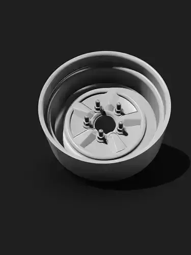 Deep Dish steel wheel and hub assembly drag racing scale models 3D print model