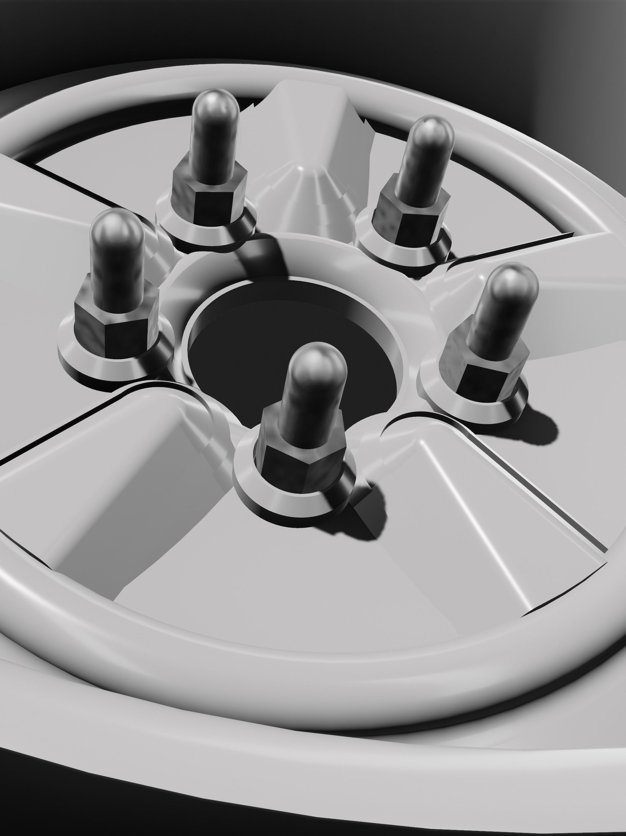 Deep Dish steel wheel and hub assembly drag racing scale models 3D print model_5