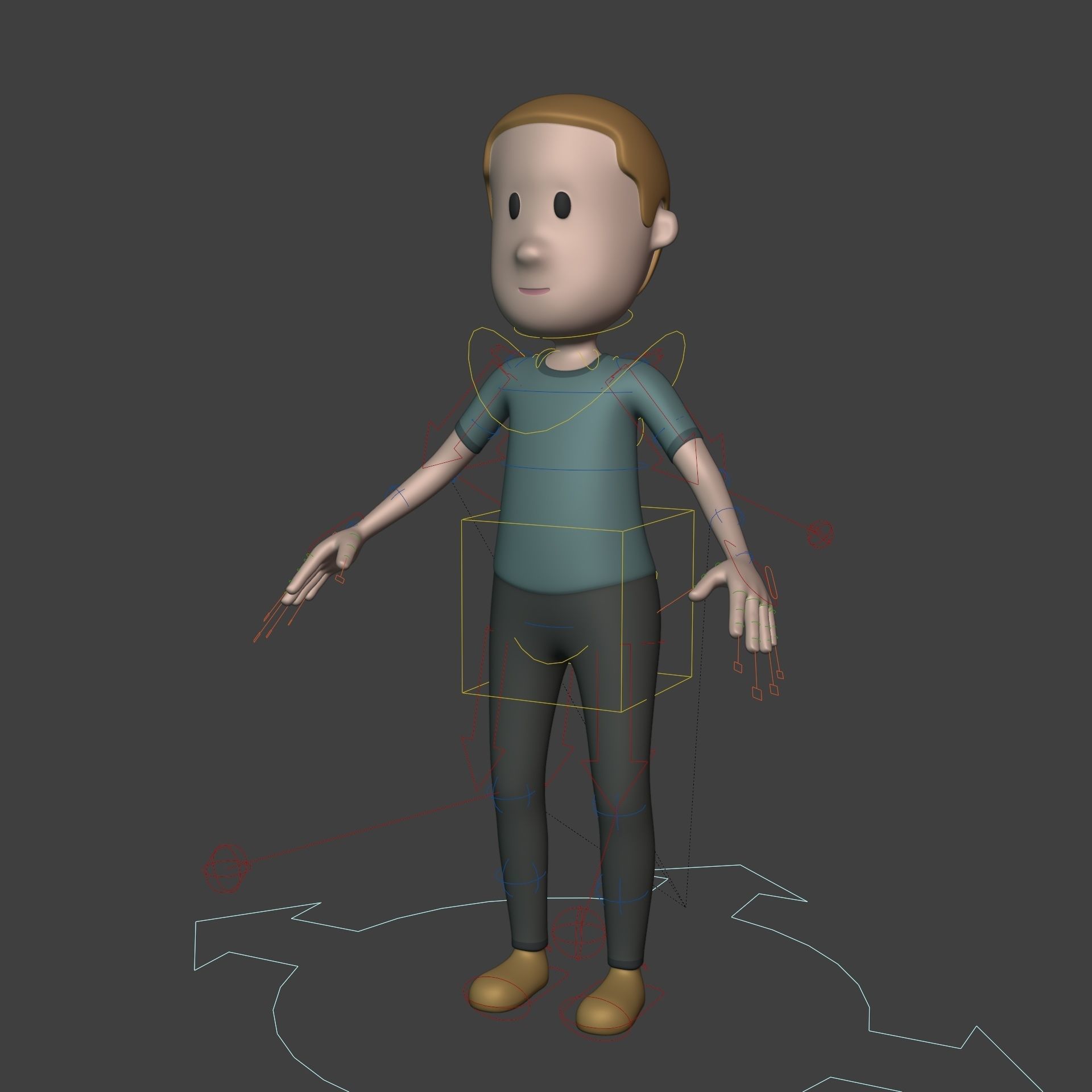 Cartoon Man - Boy - Stickman with High Quality IK and FK Rig  Low-poly 3D model_3