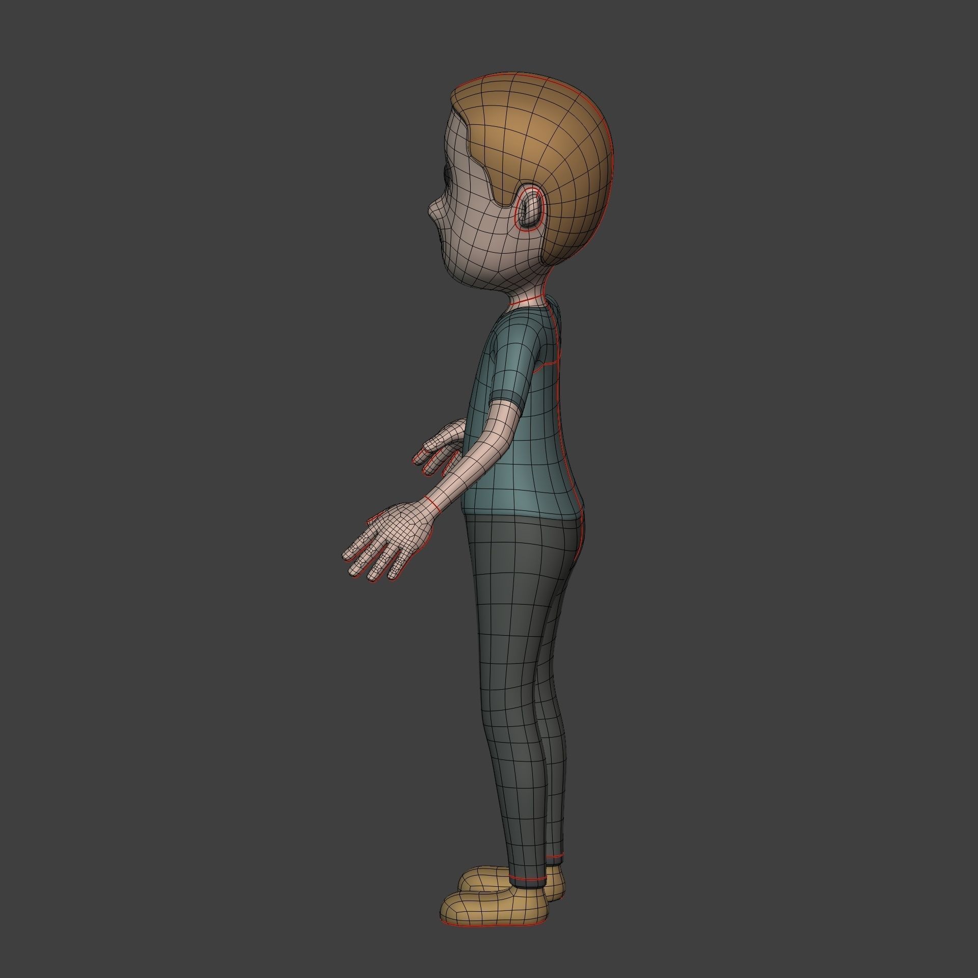 Cartoon Man - Boy - Stickman with High Quality IK and FK Rig  Low-poly 3D model_12