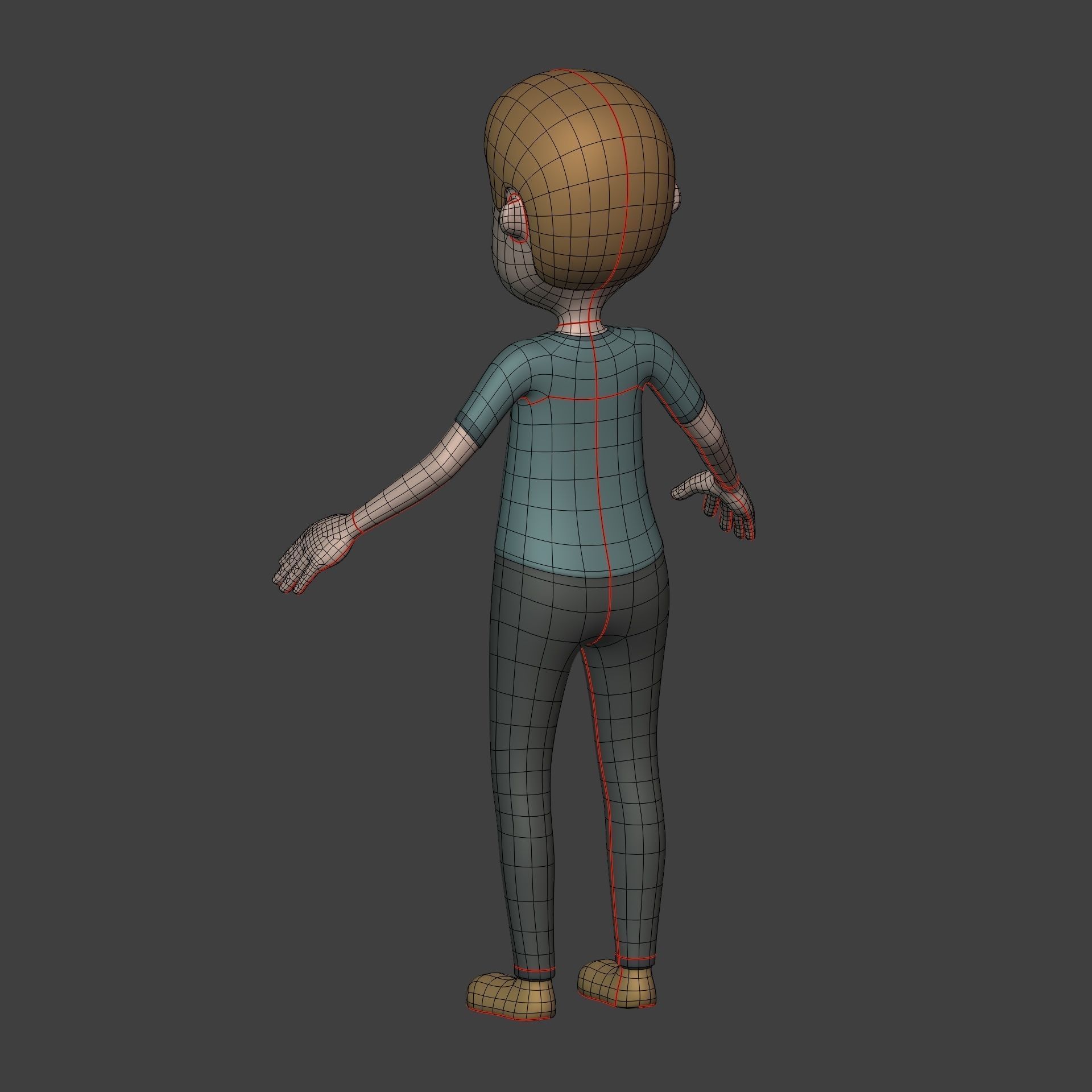 Cartoon Man - Boy - Stickman with High Quality IK and FK Rig  Low-poly 3D model_16