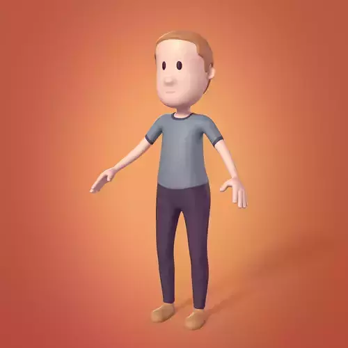 Cartoon Man - Boy - Stickman with High Quality IK and FK Rig  Low-poly 3D model