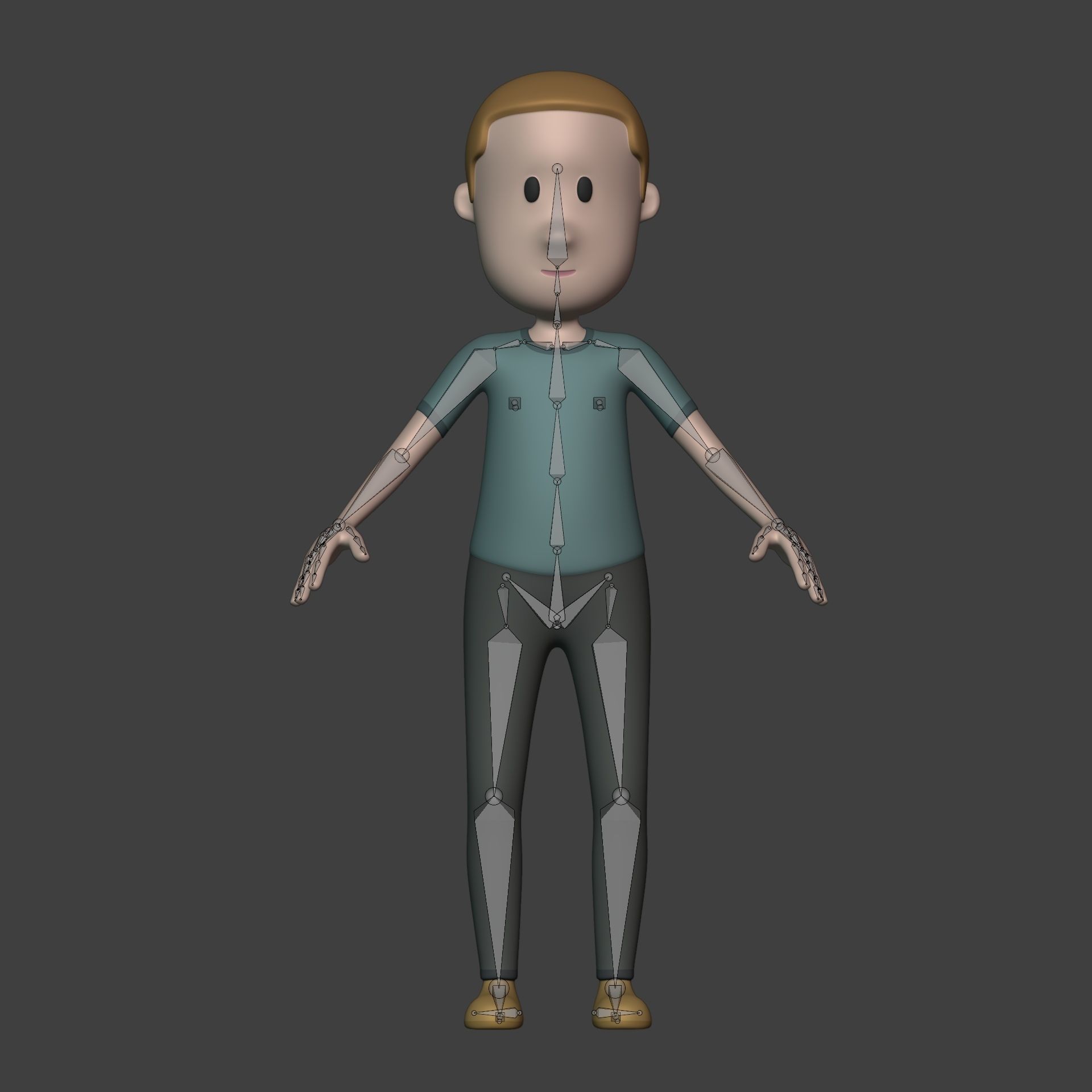 Cartoon Man - Boy - Stickman with High Quality IK and FK Rig  Low-poly 3D model_10