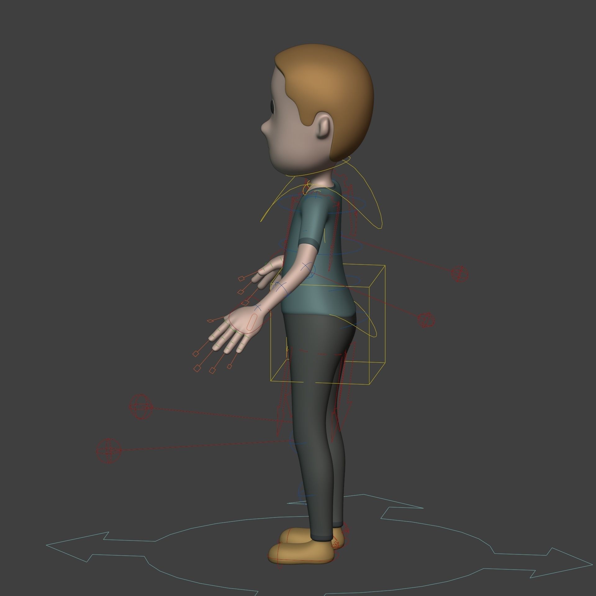 Cartoon Man - Boy - Stickman with High Quality IK and FK Rig  Low-poly 3D model_13