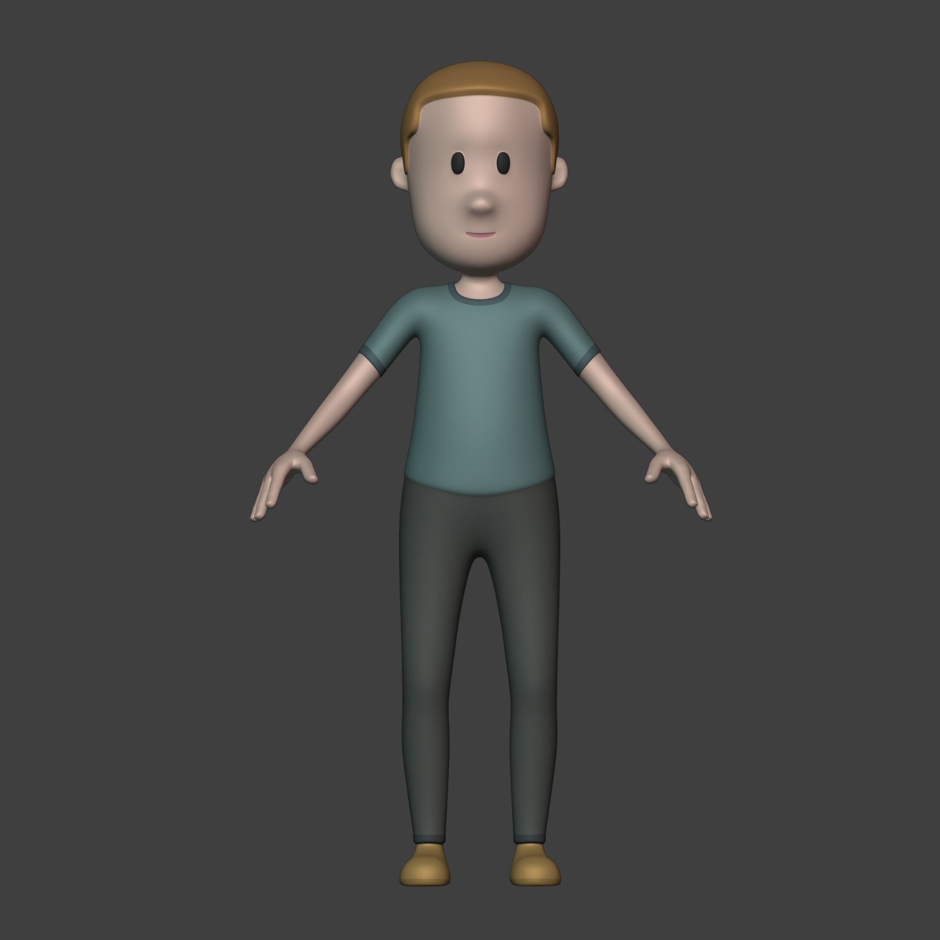 Cartoon Man - Boy - Stickman with High Quality IK and FK Rig  Low-poly 3D model_7