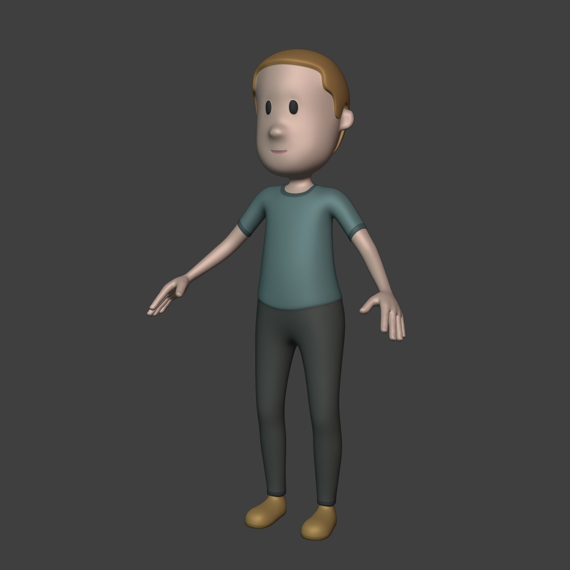 Cartoon Man - Boy - Stickman with High Quality IK and FK Rig  Low-poly 3D model_1