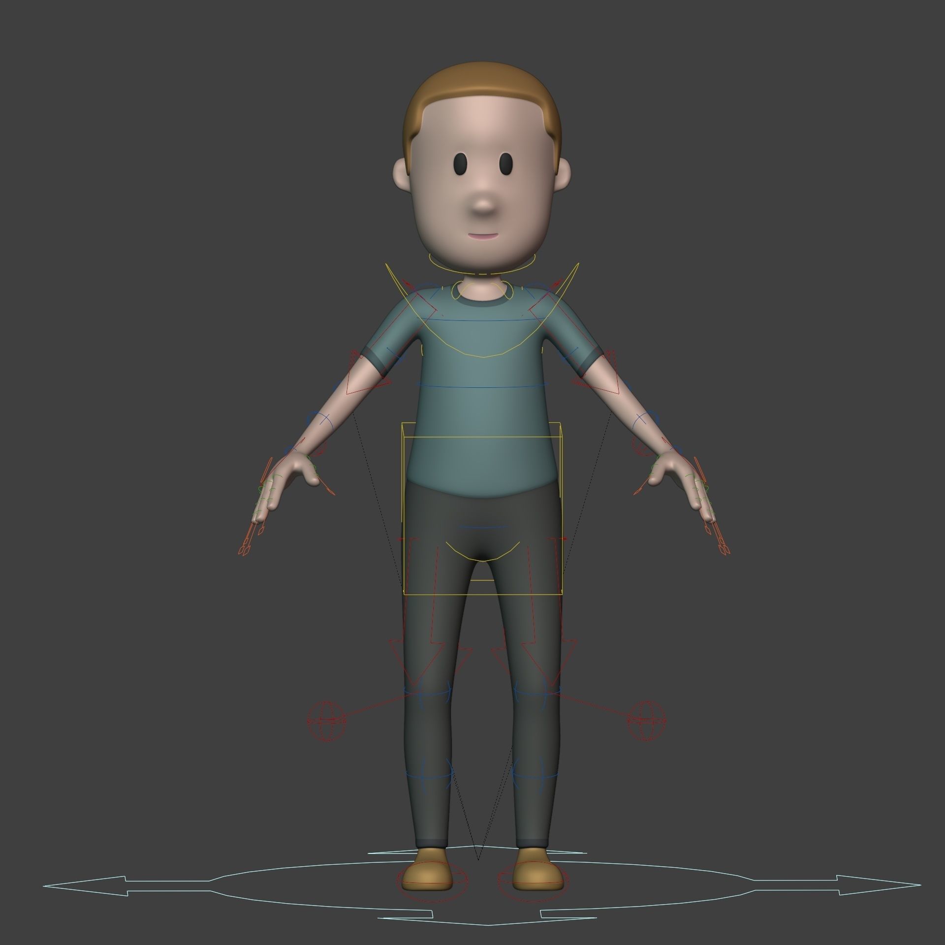 Cartoon Man - Boy - Stickman with High Quality IK and FK Rig  Low-poly 3D model_9