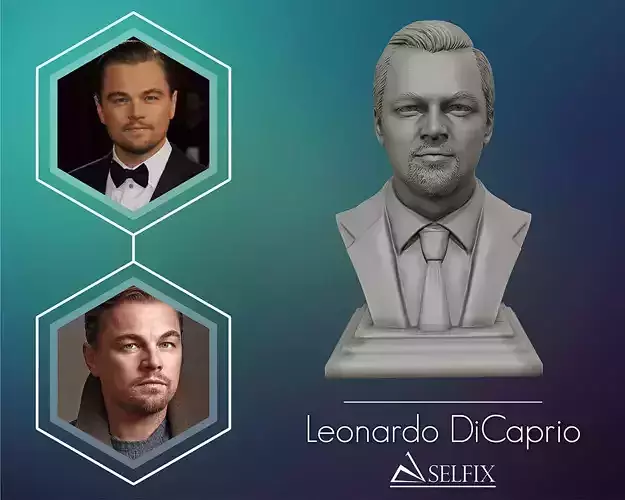 Leonardo DiCaprio 3D Sculpture Model ready to 3D print 3D print model