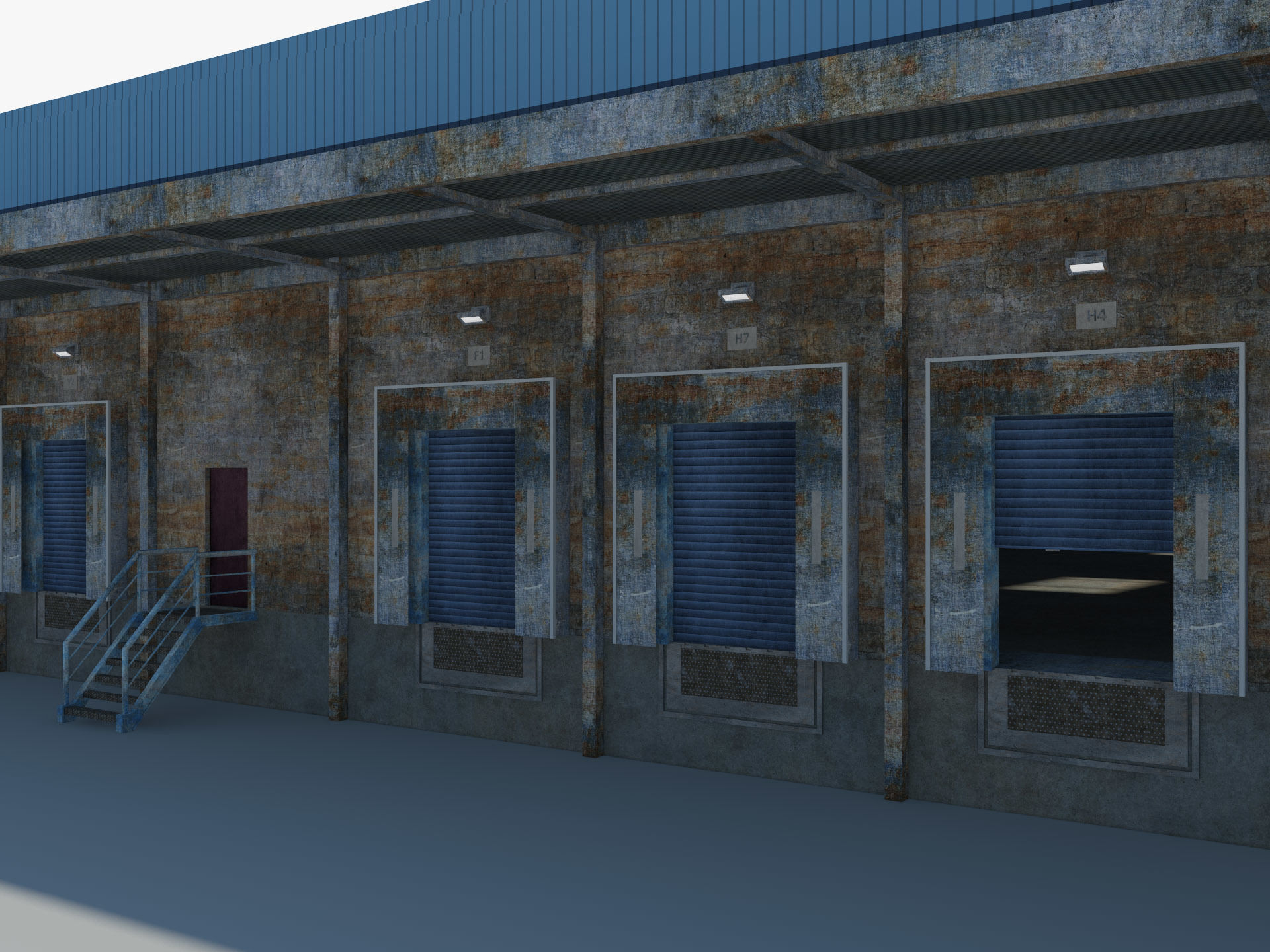 Warehouse Logistic Building 2 3D model_2