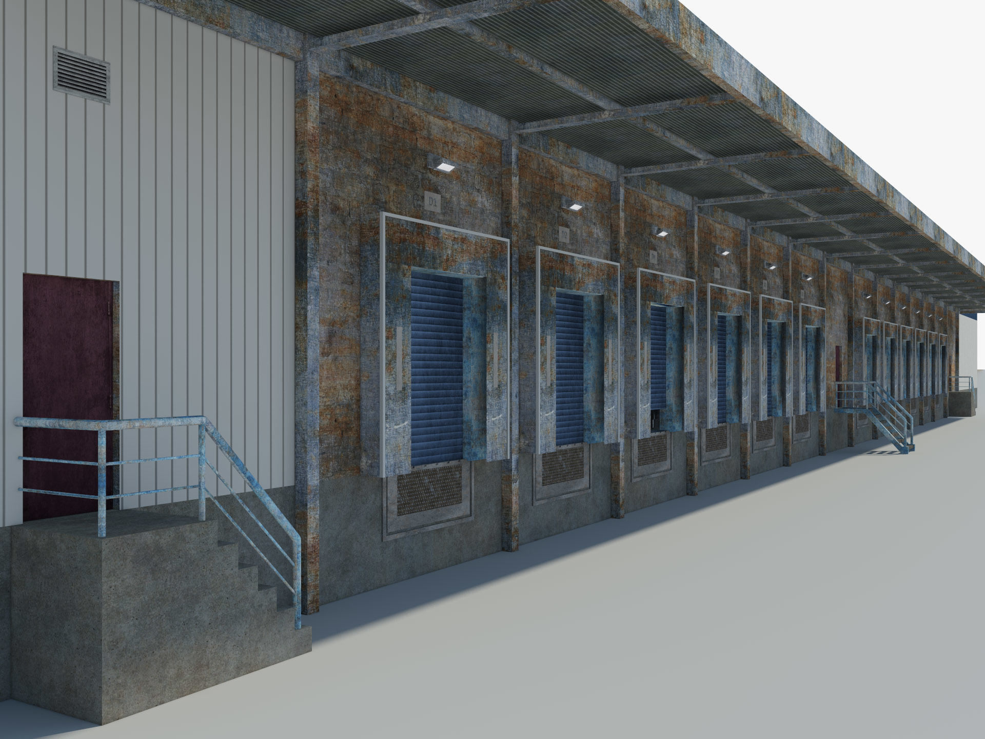 Warehouse Logistic Building 2 3D model_9