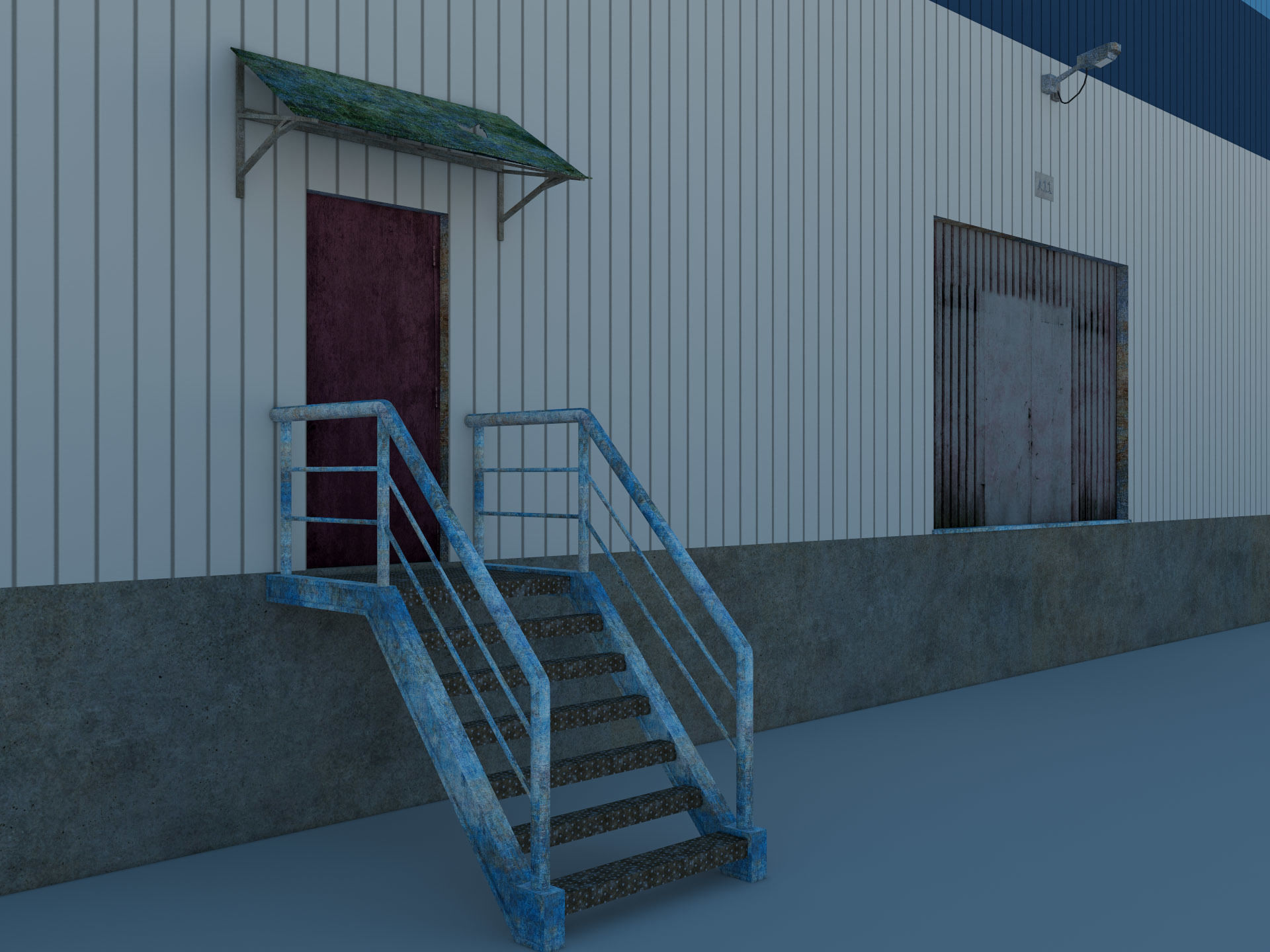 Warehouse Logistic Building 2 3D model_7