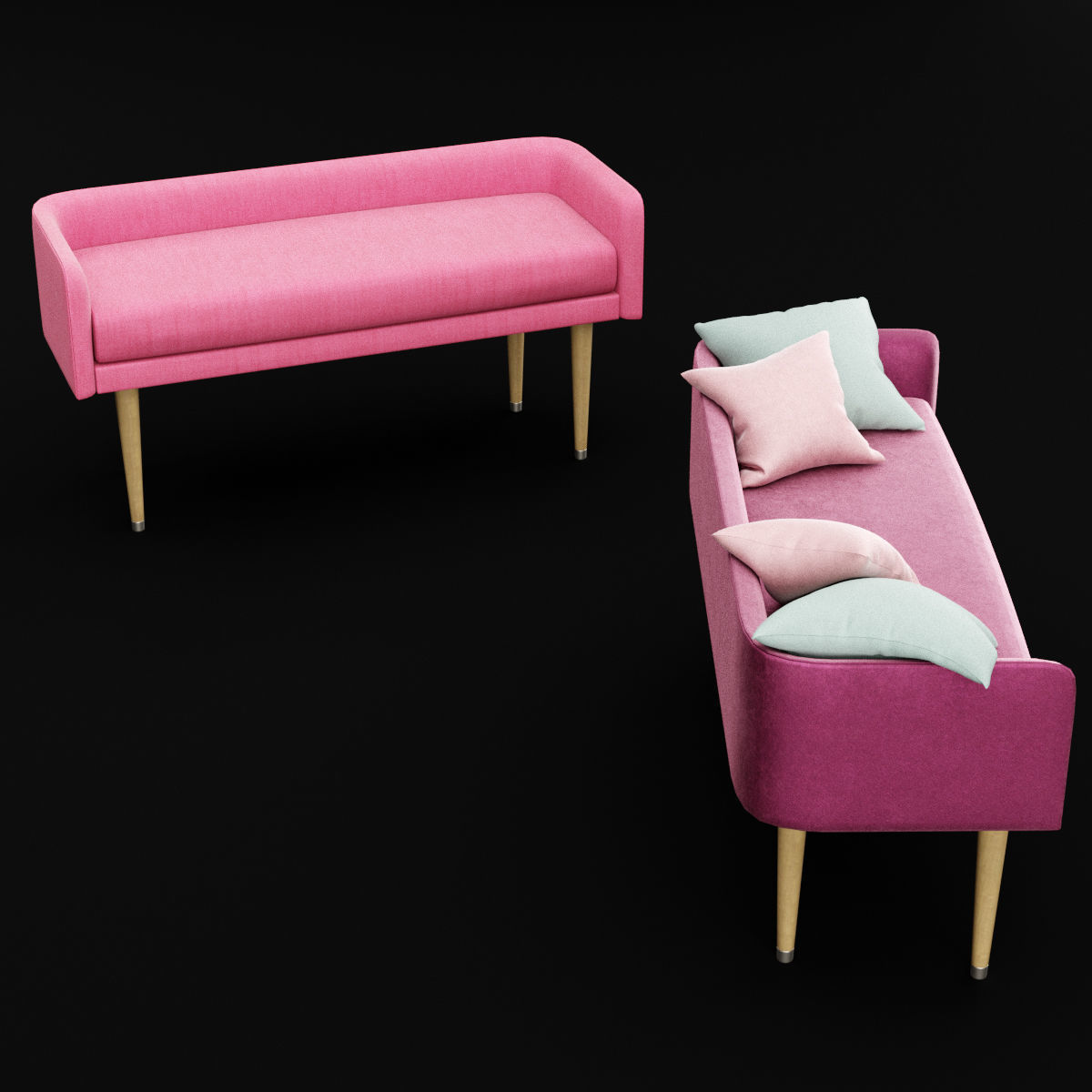 bed bench 4 3D model_6