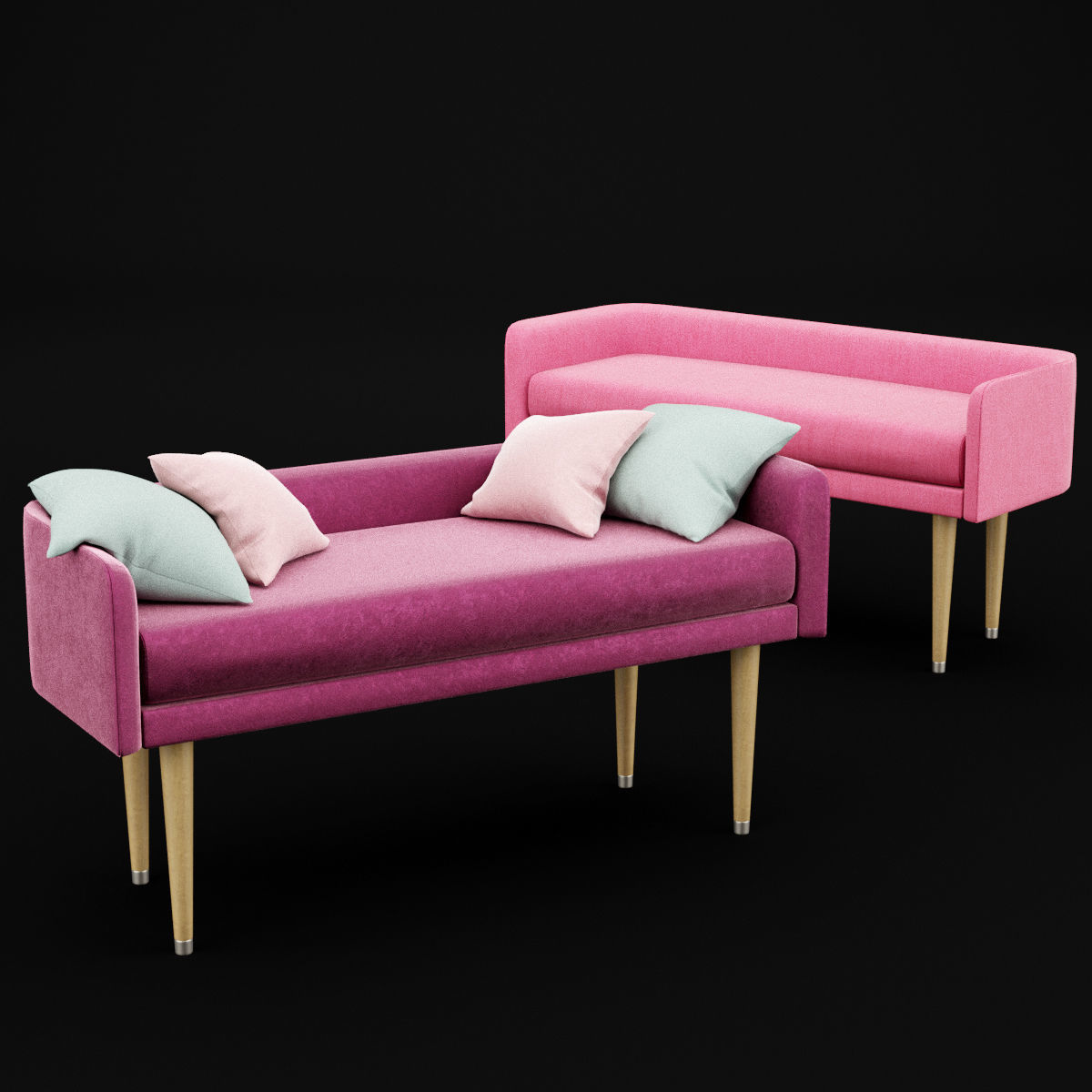 bed bench 4 3D model_2