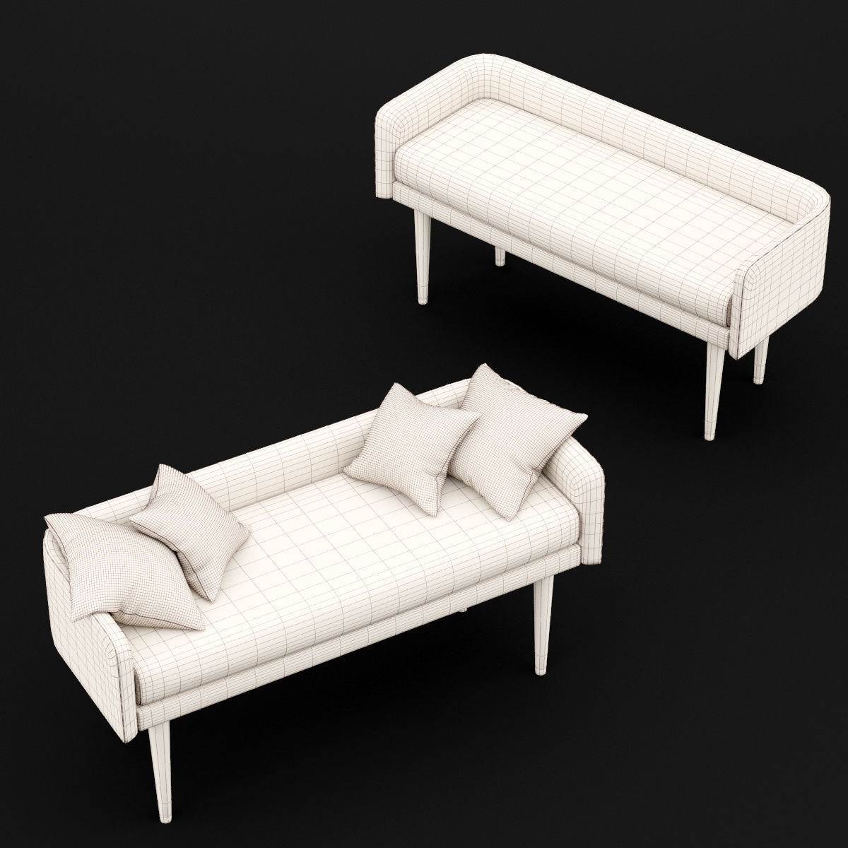 bed bench 4 3D model_1