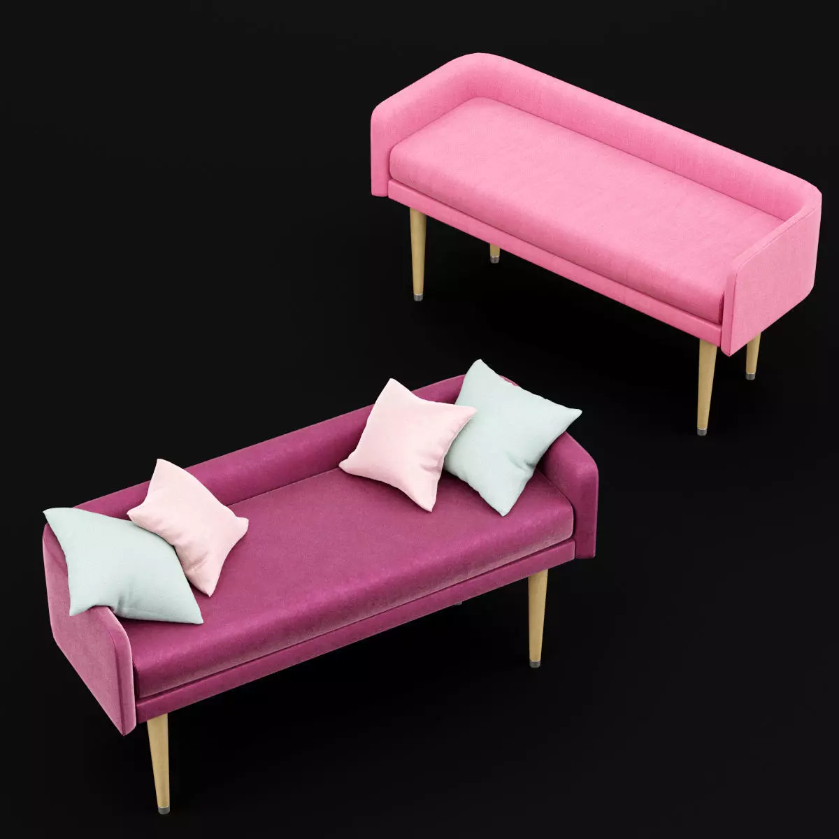 bed bench 4 3D model_0