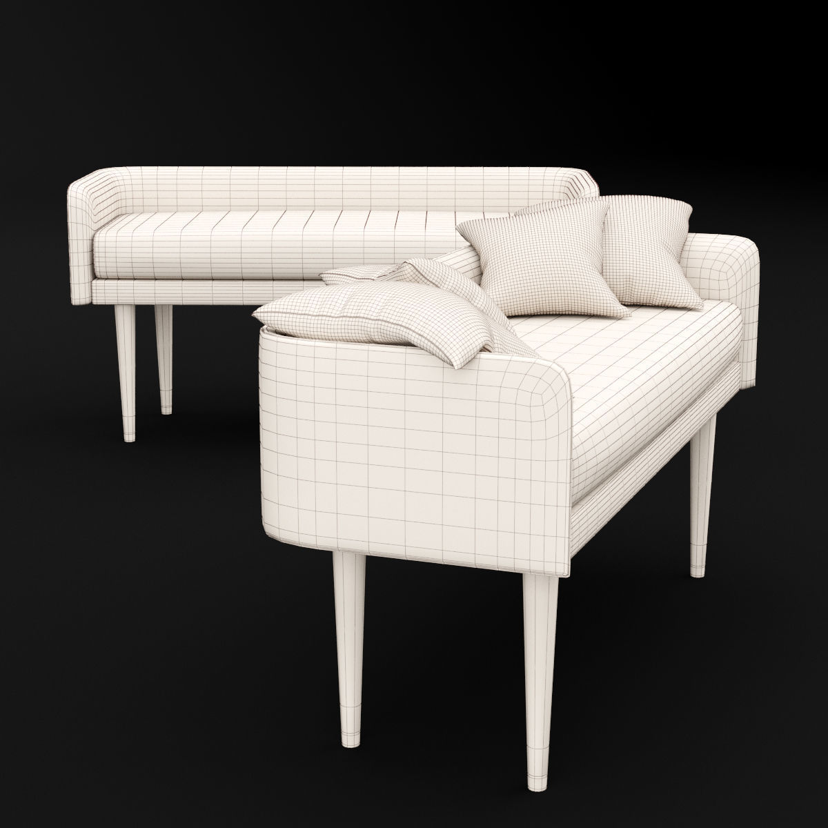 bed bench 4 3D model_5