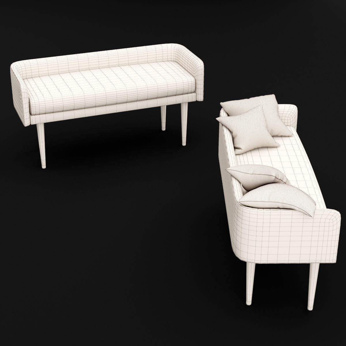 bed bench 4 3D model_7