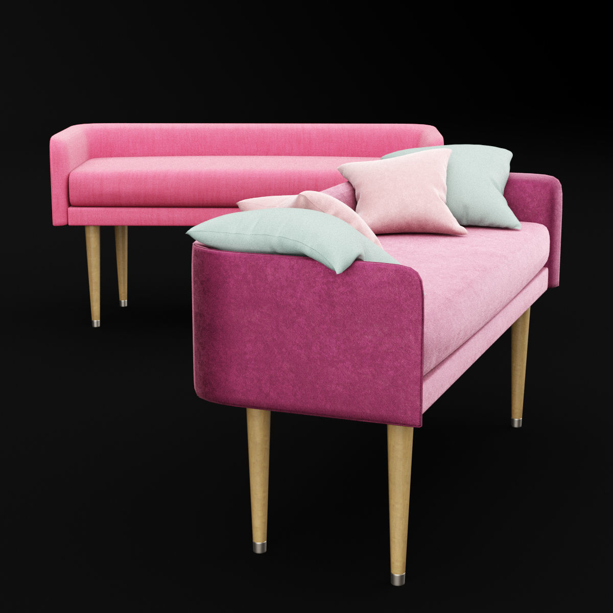 bed bench 4 3D model_4