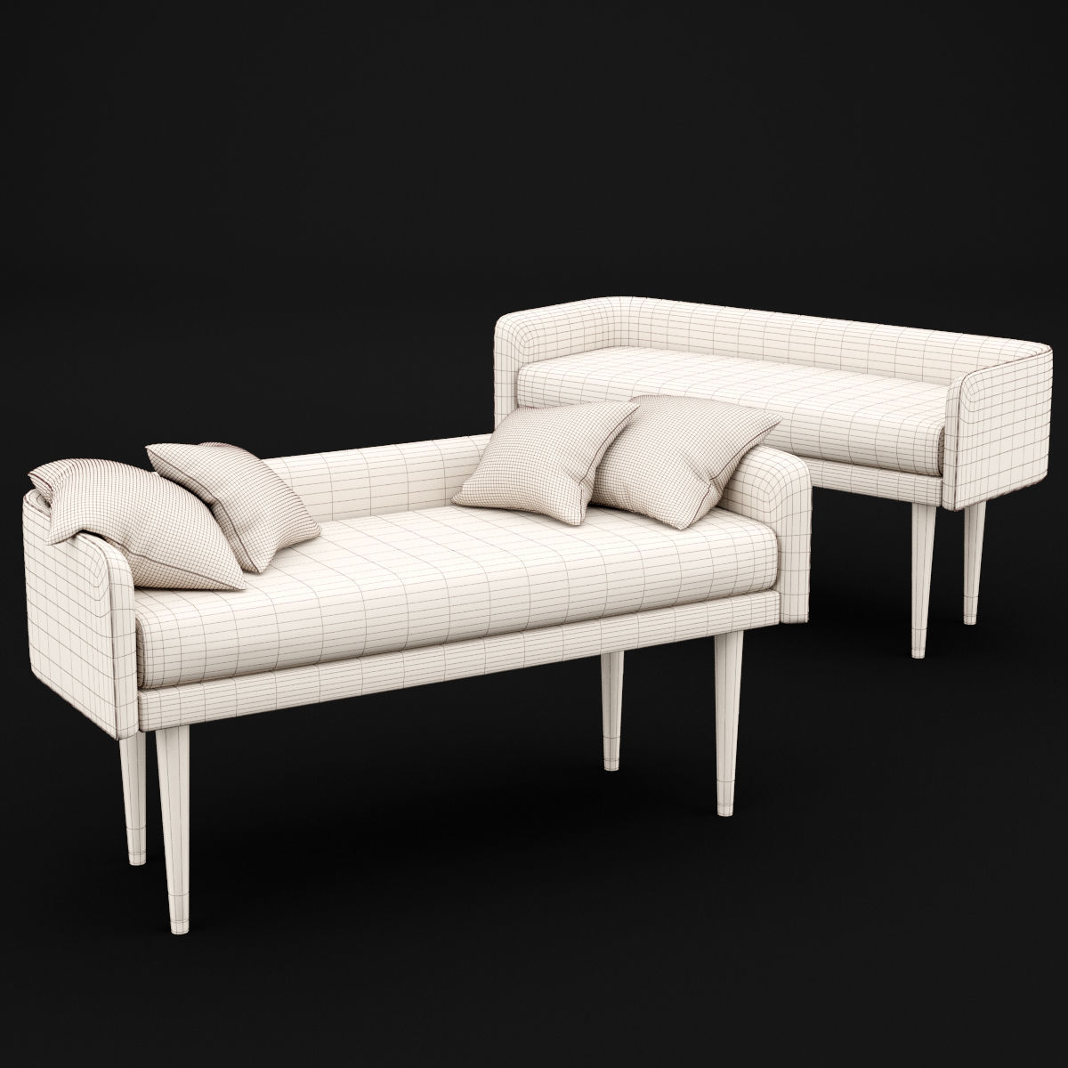 bed bench 4 3D model_3