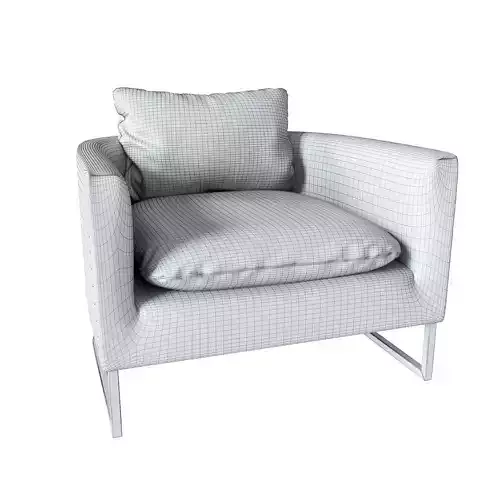 model of a chair with a semicircular back 3D model