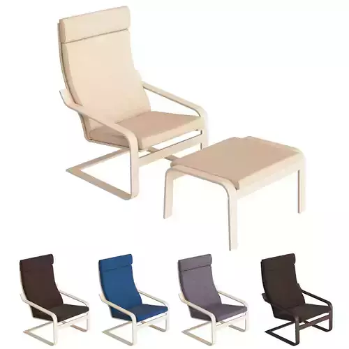 POANG lounge chair and ottoman