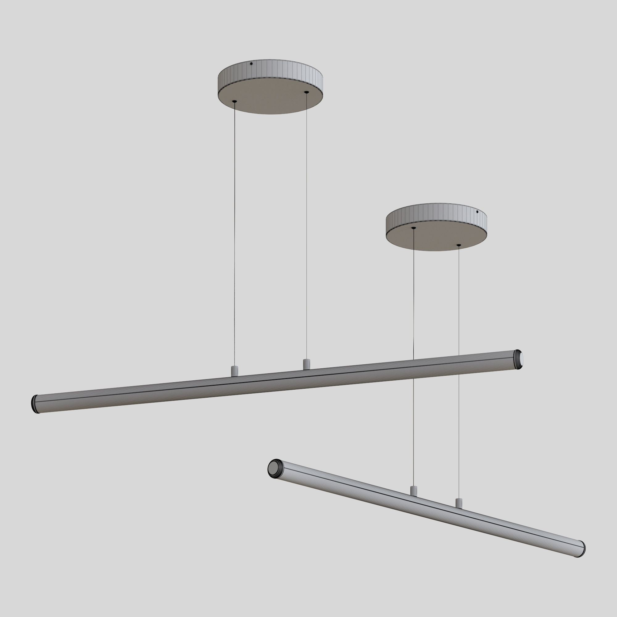 West Elm Light Rods LED Pendant 3D model_1