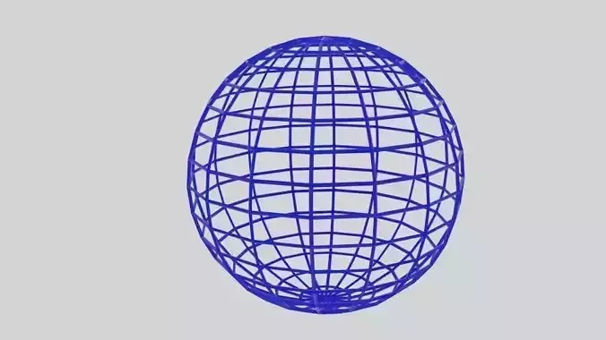 Wireframe Sphere Low-poly 3D model