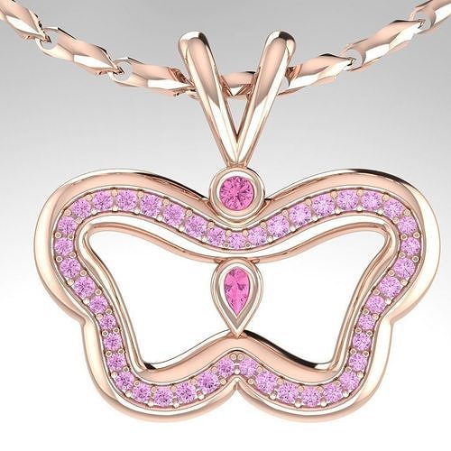 Pendants Stylish modern  Butterflies 3D print model