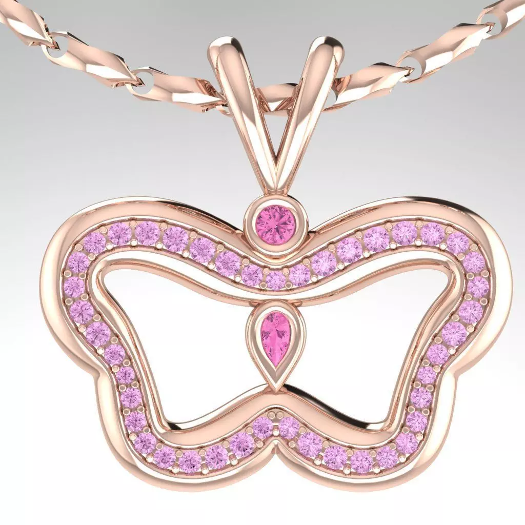 Pendants Stylish modern  Butterflies 3D print model_0