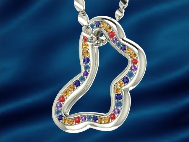 Pendants Stylish modern  Butterflies 3D print model_7