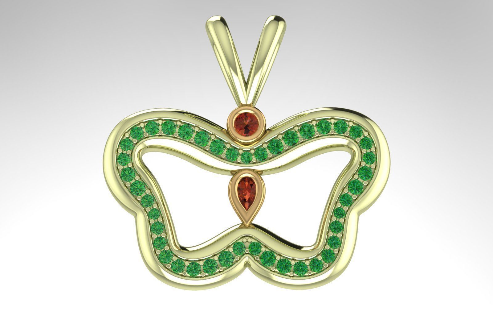 Pendants Stylish modern  Butterflies 3D print model_13