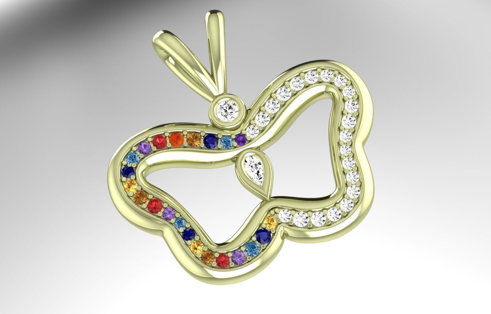 Pendants Stylish modern  Butterflies 3D print model_9