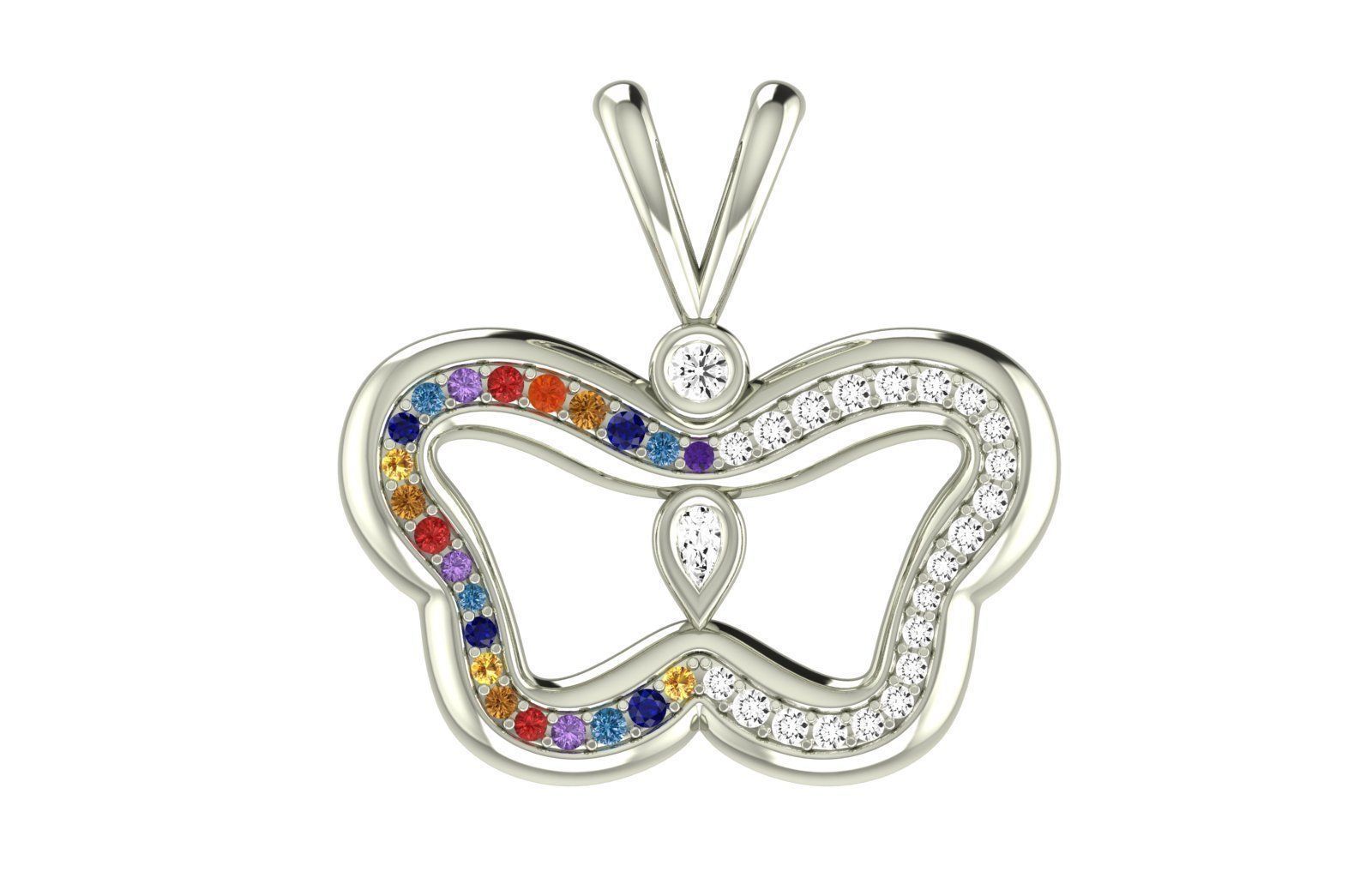 Pendants Stylish modern  Butterflies 3D print model_11