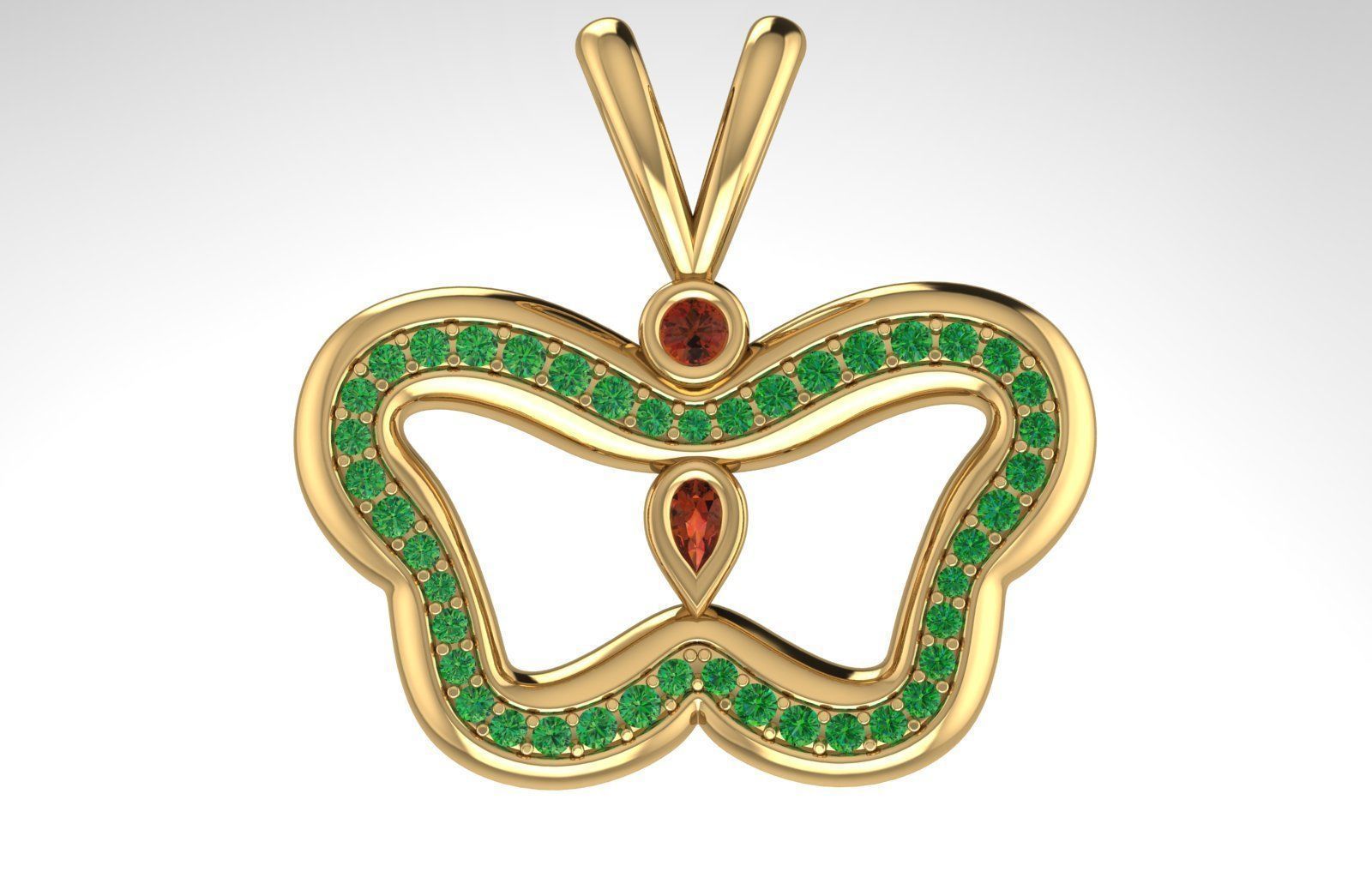 Pendants Stylish modern  Butterflies 3D print model_24