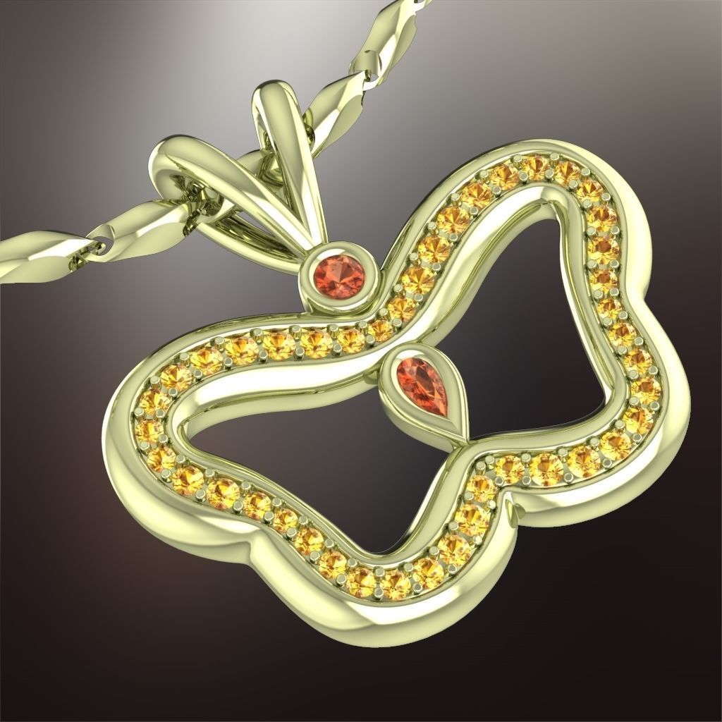 Pendants Stylish modern  Butterflies 3D print model_14