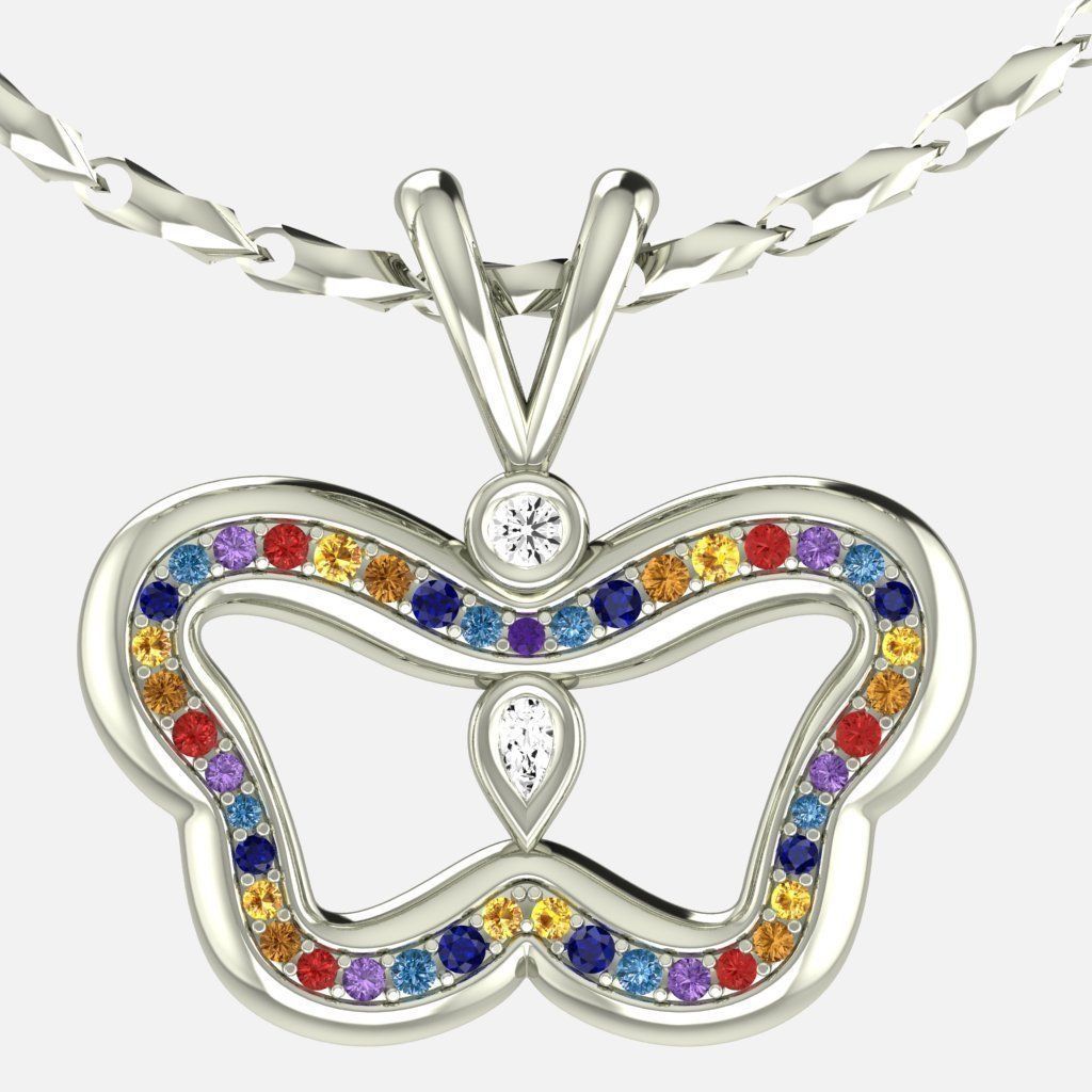 Pendants Stylish modern  Butterflies 3D print model_3